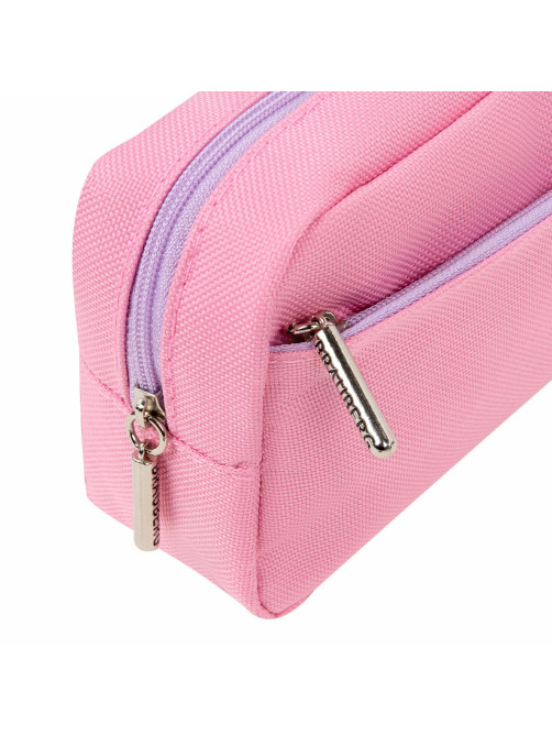 Пенал мягкий BRAUBERG PASTEL, 2 отделения, розовый, 21х9,5х5 см, 272276