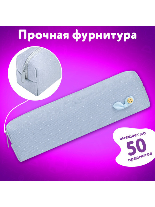 Пенал ЮНЛАНДИЯ ЮНИОР, 1 отделение, полиэстер, аппликация, 