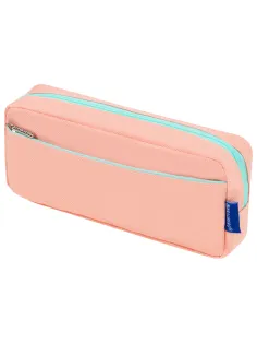Пенал мягкий BRAUBERG PASTEL, 2 отделения, персиковый, 21х9,5х5 см, 272274