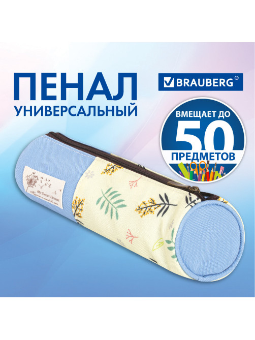 Пенал-тубус BRAUBERG, 1 отделение, полиэстер, 