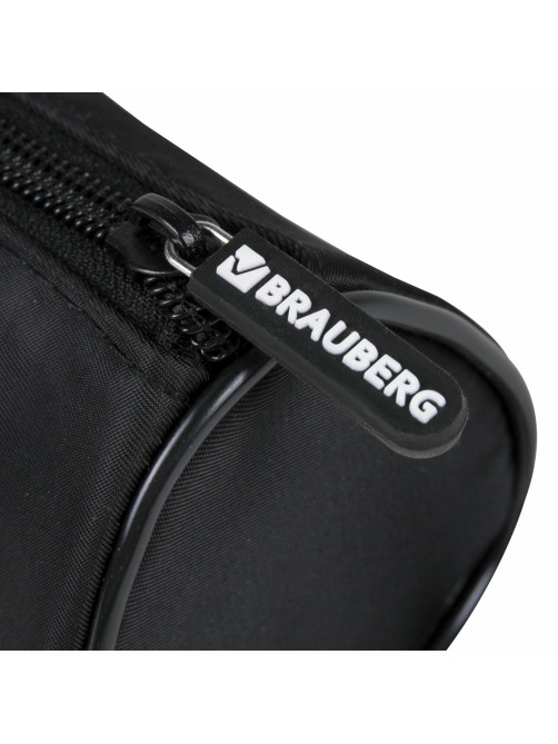 Пенал BRAUBERG, 3 отделения, нейлон, 21х7х7 см, 