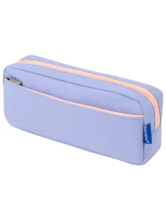Пенал мягкий BRAUBERG PASTEL, 2 отделения, голубой, 21х9,5х5 см, 272277