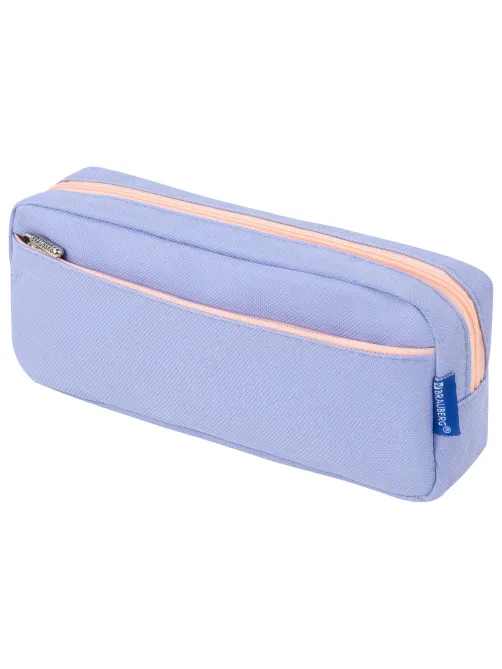 Пенал мягкий BRAUBERG PASTEL, 2 отделения, голубой, 21х9,5х5 см, 272277