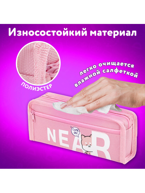 Пенал ЮНЛАНДИЯ ЮНИОР, 2 отделения, полиэстер, 