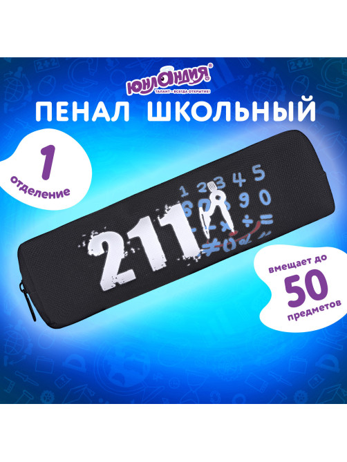 Пенал ЮНЛАНДИЯ ЮНИОР, 1 отделение, полиэстер, 