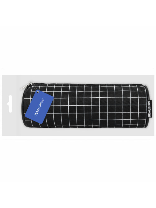 Пенал-косметичка BRAUBERG, Checkered, черный, 20х7х7см, 272298