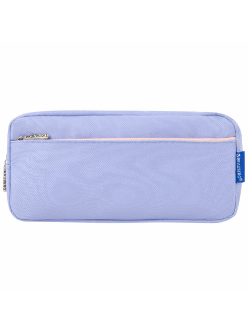 Пенал мягкий BRAUBERG PASTEL, 2 отделения, голубой, 21х9,5х5 см, 272277