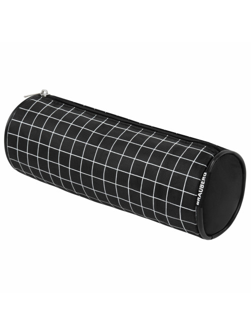 Пенал-косметичка BRAUBERG, Checkered, черный, 20х7х7см, 272298