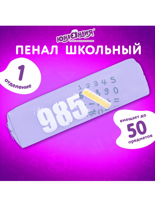 Пенал ЮНЛАНДИЯ ЮНИОР, 1 отделение, полиэстер, 