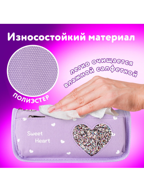 Пенал мягкий ЮНЛАНДИЯ, 2 отделения, полиэстер, 