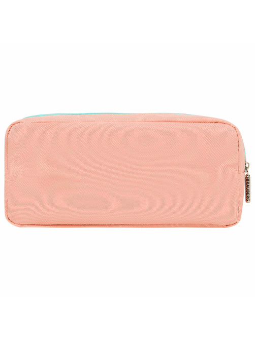 Пенал мягкий BRAUBERG PASTEL, 2 отделения, персиковый, 21х9,5х5 см, 272274