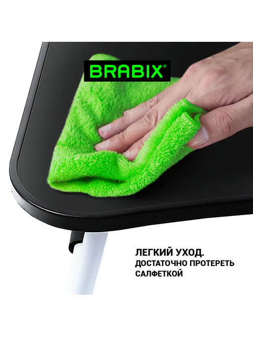 Столик складной для ноутбука/завтрака BRABIX BT-001 (600х400х265 мм), органайзер, черный, 532899