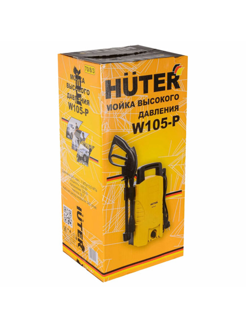 Минимойка HUTER W105-Р, мощность 1,4 кВт, давление 105 бар, шланг 5 м, 70/8/3