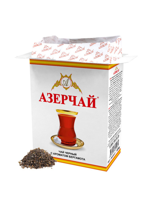 Чай листовой АЗЕРЧАЙ черный с ароматом бергамота среднелистовой 400 г, ш/к 21031, 416757