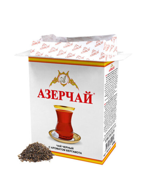 Чай листовой АЗЕРЧАЙ черный с ароматом бергамота среднелистовой 400 г, ш/к 21031, 416757