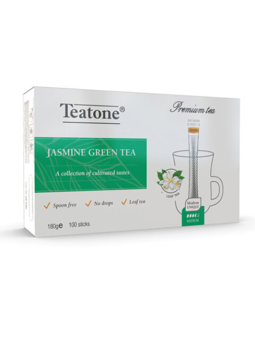 Чай TEATONE зеленый с ароматом жасмина, 100 стиков по 1,8 г, 1242
