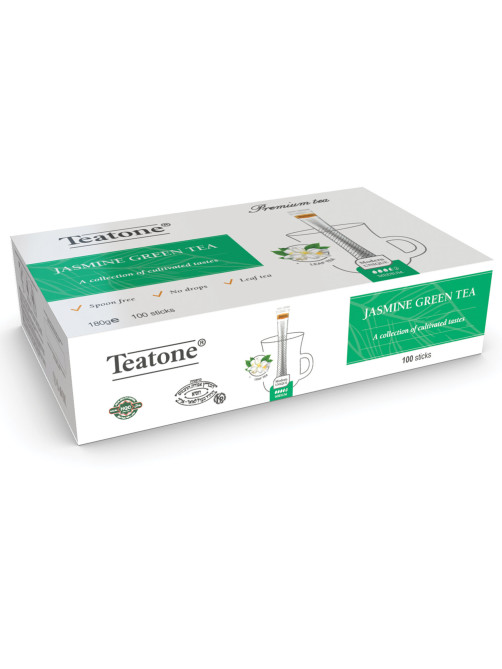 Чай TEATONE зеленый с ароматом жасмина, 100 стиков по 1,8 г, 1242