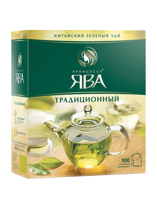 Чай ПРИНЦЕССА ЯВА зеленый, 100 пакетиков по 2 г, 0880-18