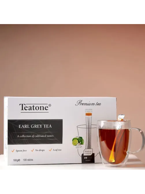 Чай TEATONE черный с ароматом бергамота, 100 стиков по 1,8 г, 64