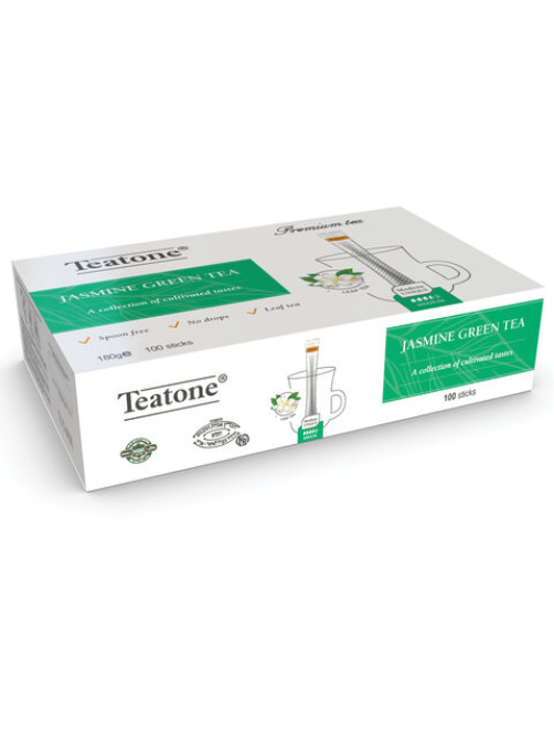 Чай TEATONE зеленый с ароматом жасмина, 100 стиков по 1,8 г, 1242