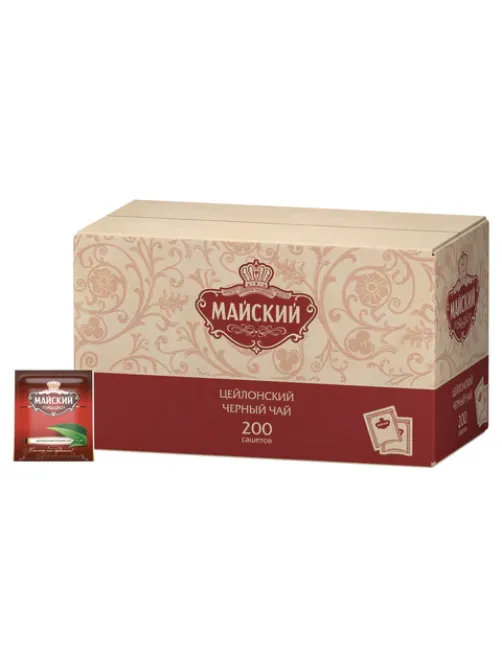 Чай МАЙСКИЙ черный цейлонский, 200 пакетиков в конвертах по 2 г, 101009