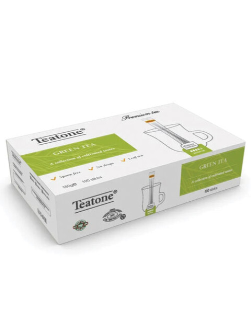 Чай TEATONE зеленый, 100 стиков по 1,8 г, 1241