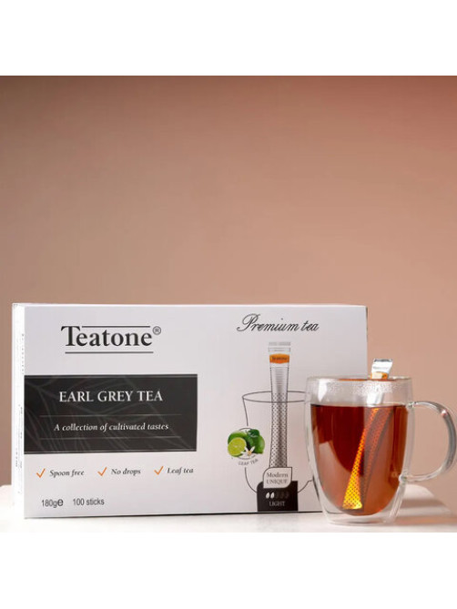 Чай TEATONE черный с ароматом бергамота, 100 стиков по 1,8 г, 64