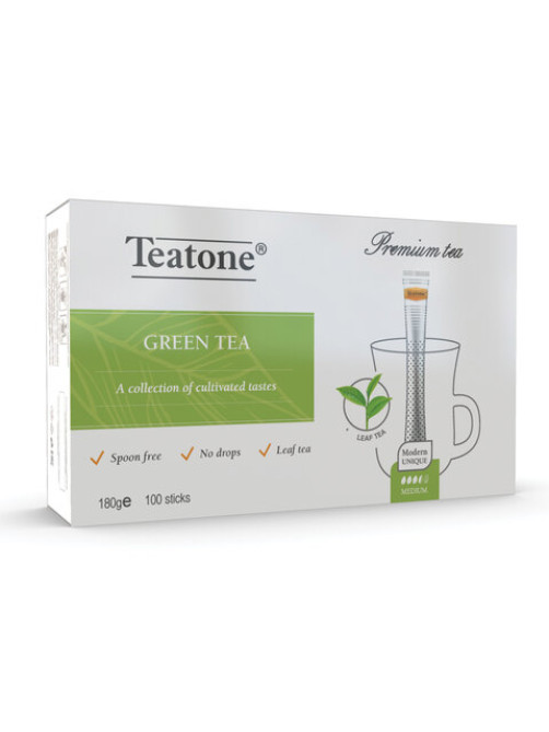 Чай TEATONE зеленый, 100 стиков по 1,8 г, 1241
