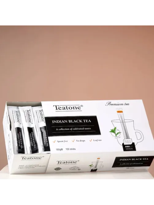 Чай TEATONE черный индийский, 100 стиков по 1,8 г, 1246