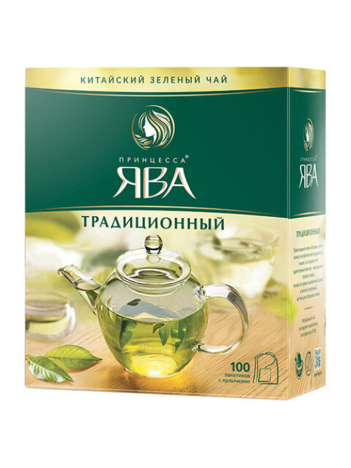 Чай ПРИНЦЕССА ЯВА зеленый, 100 пакетиков по 2 г, 0880-18
