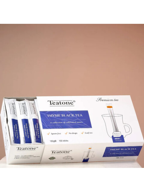 Чай TEATONE черный с чабрецом, 100 стиков по 1,8 г, 101