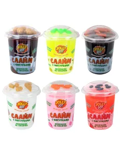 Слайм с фигурками, вкусняшки, 200 г, АССОРТИ 6 видов, JOLLY JOT (ДЖОЛЛИ ДЖОТ), 666668