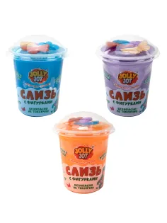 Слайм, слизь с фигурками, русалочки, 200 г, АССОРТИ 3 вида, JOLLY JOT (ДЖОЛЛИ ДЖОТ), 666666