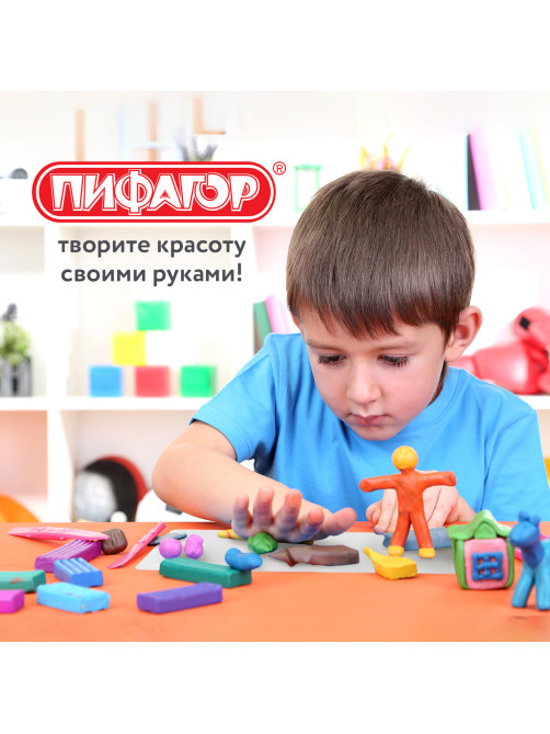 Доска для лепки А4, 280х200 мм, ПИФАГОР, белая, 2 стека, 227397