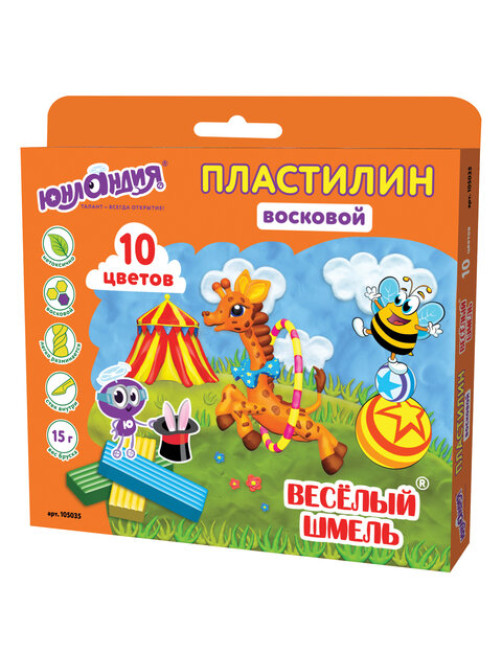 Пластилин восковой ЮНЛАНДИЯ 