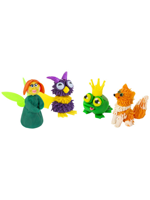 Пластилин-тесто для лепки BRAUBERG KIDS, 6 цветов, 300 г, яркие классические цвета, крышки-штампики, 106718