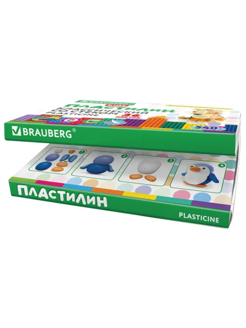 Пластилин классический BRAUBERG KIDS, 36 цветов, 540 грамм, стек, ВЫСШЕЕ КАЧЕСТВО, 106678