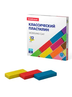 Пластилин классический ERICH KRAUSE, 12 цветов, 192 г, 50558
