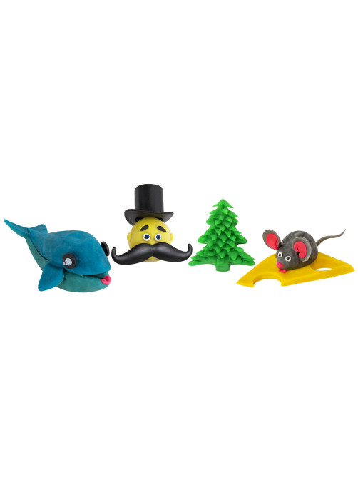Пластилин-тесто для лепки BRAUBERG KIDS, 12 цветов., 600 г, 6 формочек, 1 скалка, ведерко, 106721