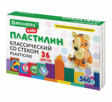 Пластилин классический BRAUBERG KIDS, 36 цветов, 540 грамм, стек, ВЫСШЕЕ КАЧЕСТВО, 106678