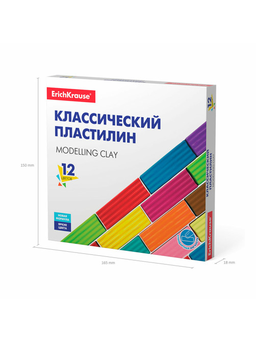 Пластилин классический ERICH KRAUSE, 12 цветов, 192 г, 50558