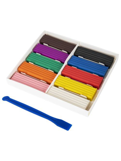 Пластилин классический BRAUBERG KIDS, 10 цветов, 200 г, со стеком, 106504