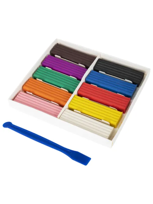 Пластилин классический BRAUBERG KIDS, 10 цветов, 200 г, со стеком, 106504