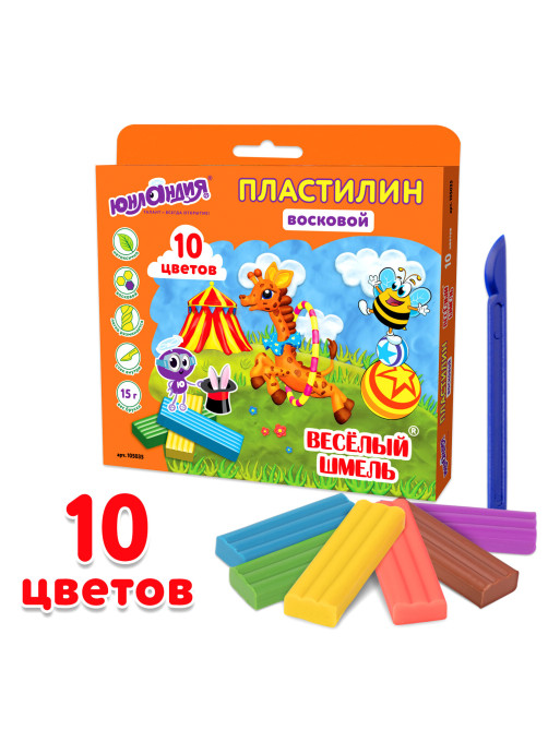 Пластилин восковой ЮНЛАНДИЯ 