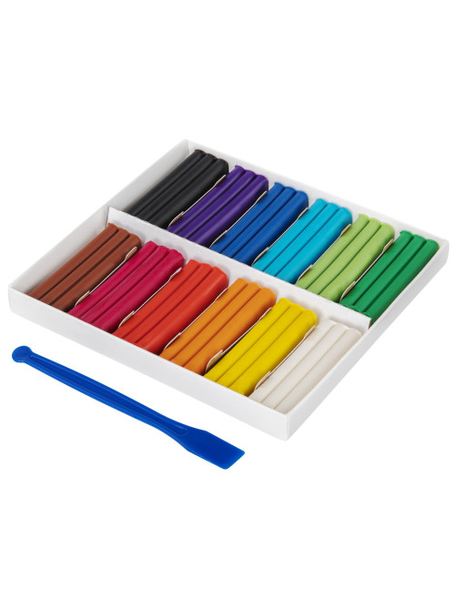 Пластилин мягкий восковой BRAUBERG KIDS, 12 цветов, 180 г, со стеком, 106495