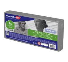 Пластилин скульптурный BRAUBERG ART CLASSIC, серый, 1 кг, твердый, 106525