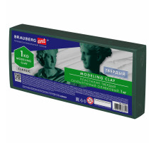 Пластилин скульптурный BRAUBERG ART CLASSIC, оливковый, 1 кг, твердый, 106526
