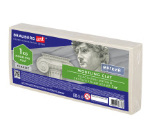 Пластилин скульптурный BRAUBERG ART CLASSIC, белый, 1 кг, мягкий, 106524