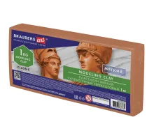 Пластилин скульптурный BRAUBERG ART CLASSIC, терракотовый, 1 кг, мягкий, 106523