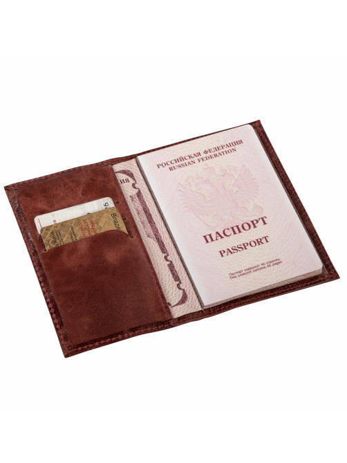 Обложка для паспорта натуральная кожа пулап, 